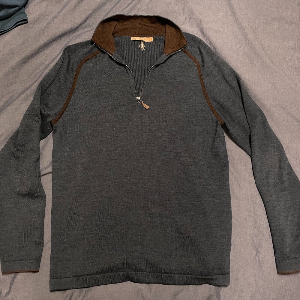 Men's Medium Smartwool Sweater 1/4 zip dark teal